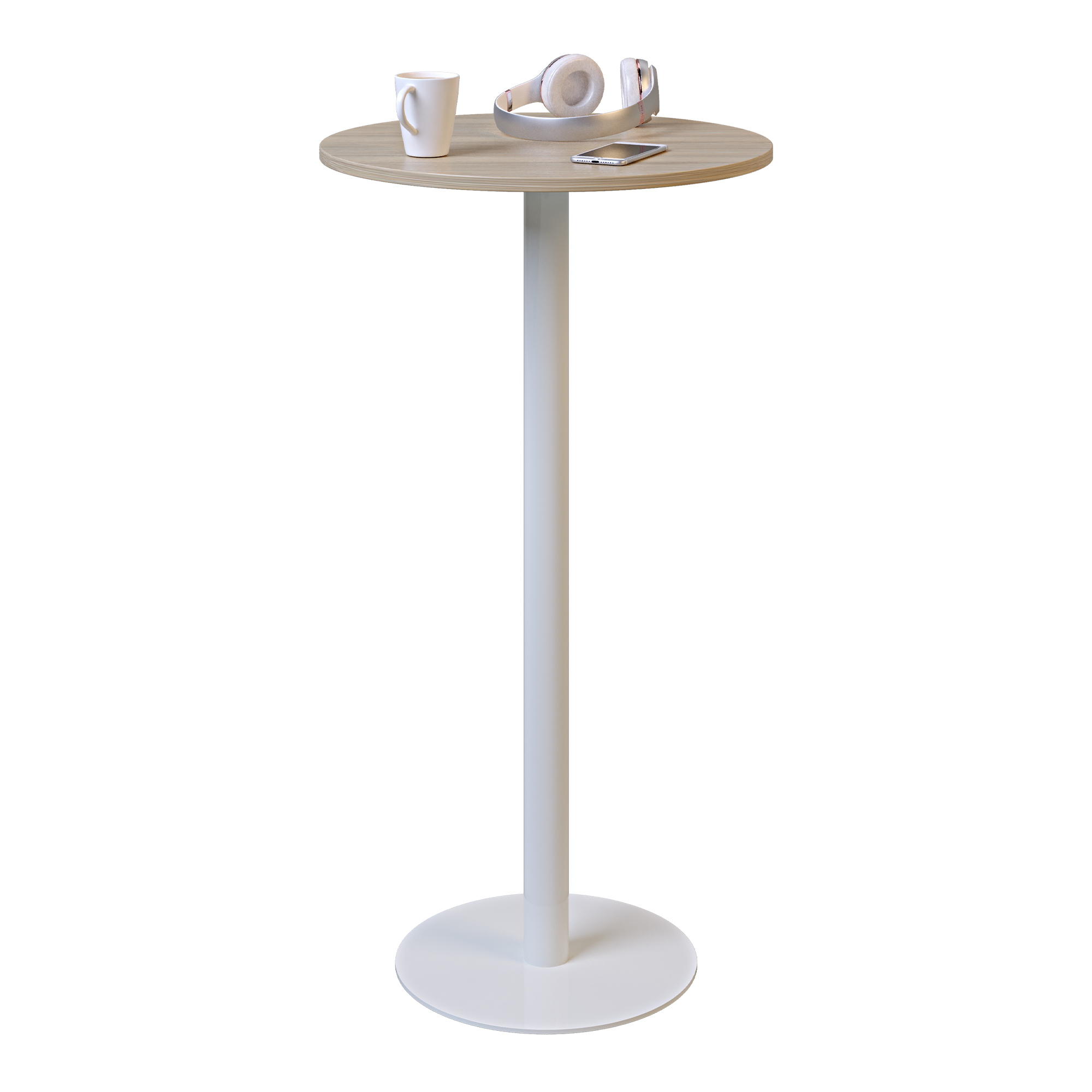 Зображення з  Стіл Lovko Soul light bar d-60 білий метал / дуб ДСП (текстура) 56029016