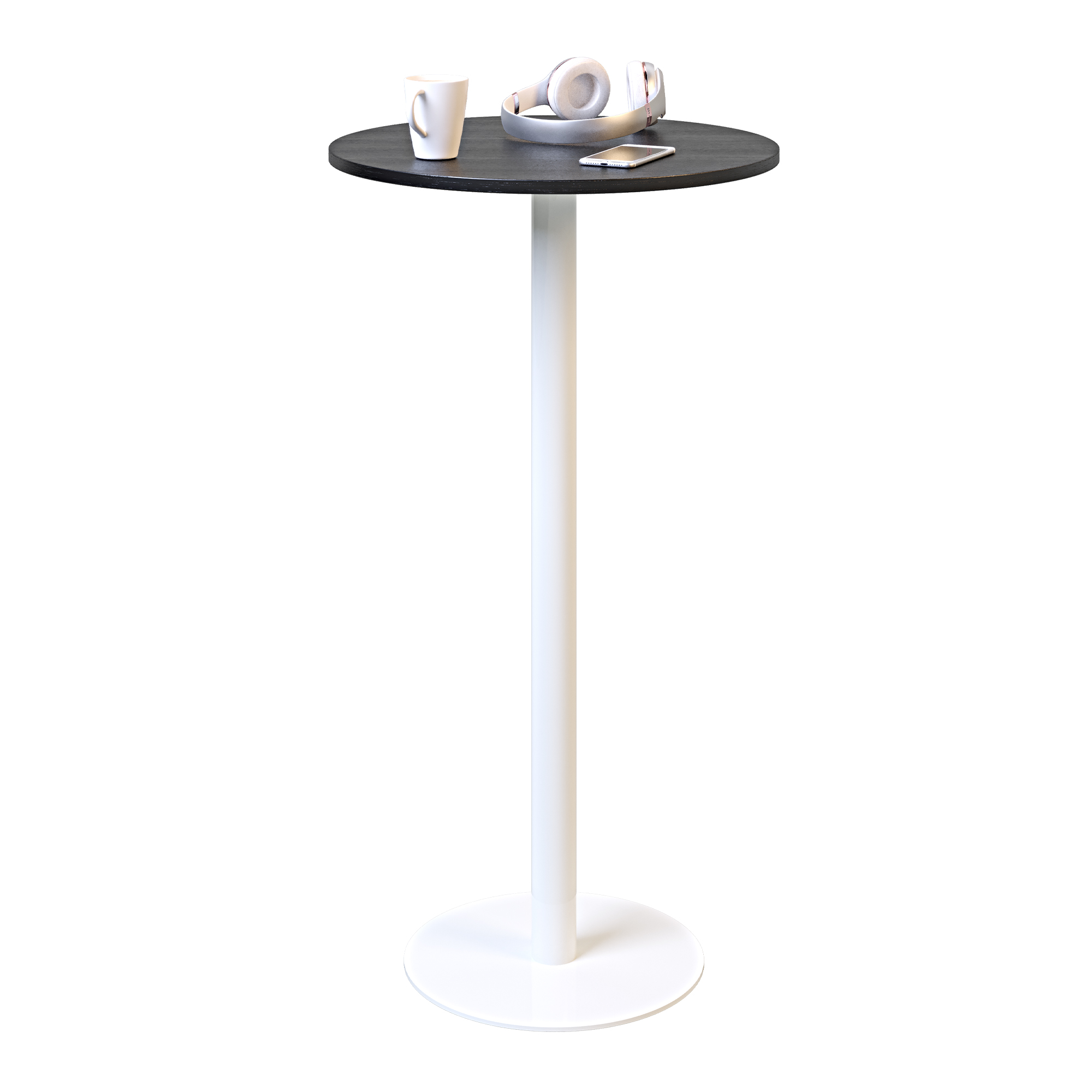 Зображення з  Стіл Lovko Soul light bar d-60 білий метал / чорне ДСП (текстура) 56039016