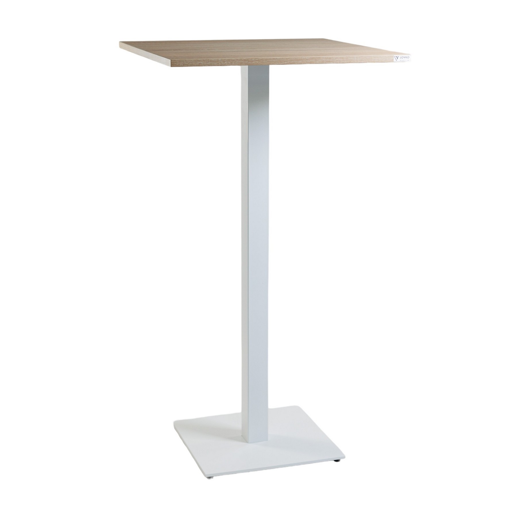 Зображення з  Стіл Tetra light bar 60 х 60 білий метал / дуб ДСП (текстура)