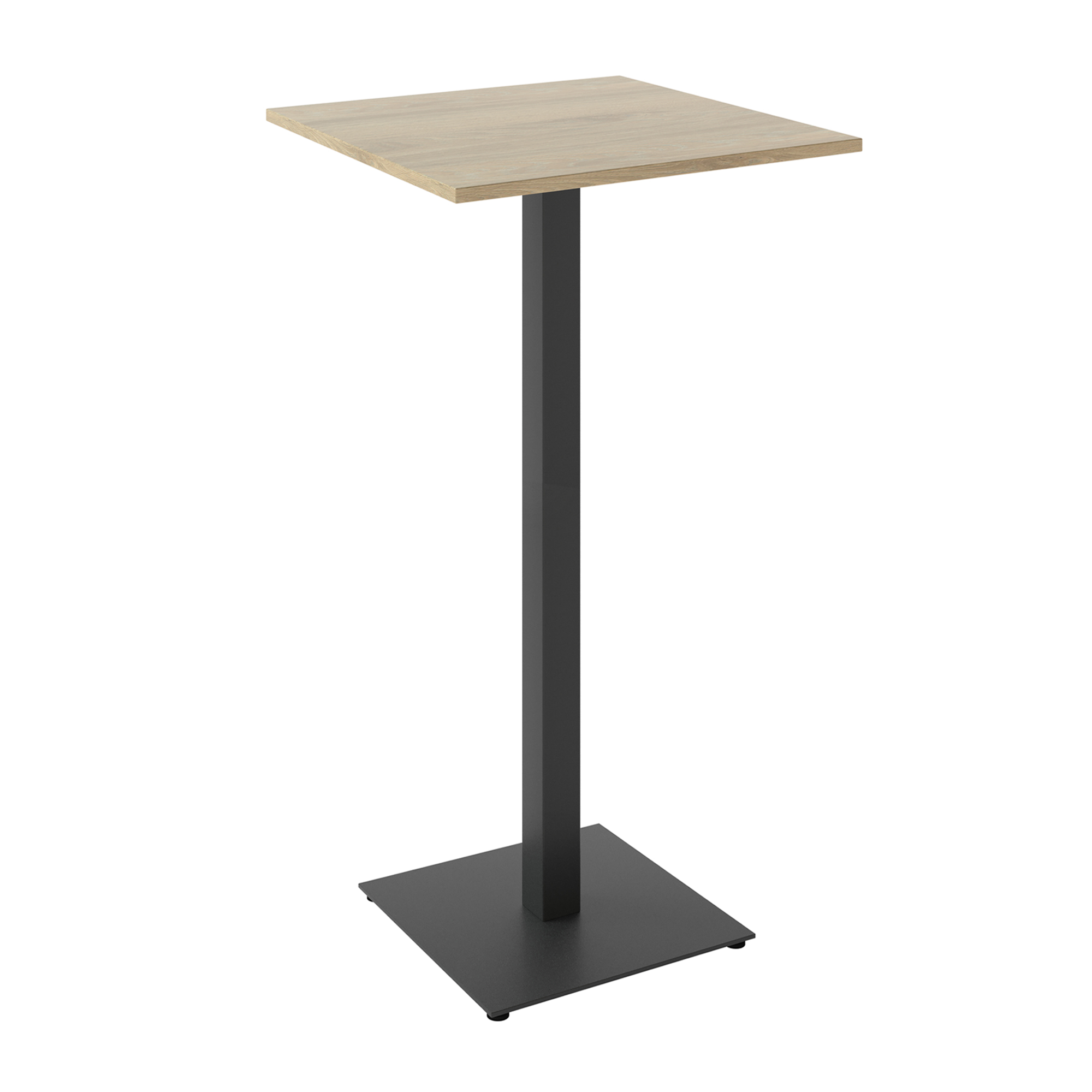 Зображення з  Стіл Lovko Tetra light bar 60 х 60 чорний метал / дуб ДСП (текстура) 57029005