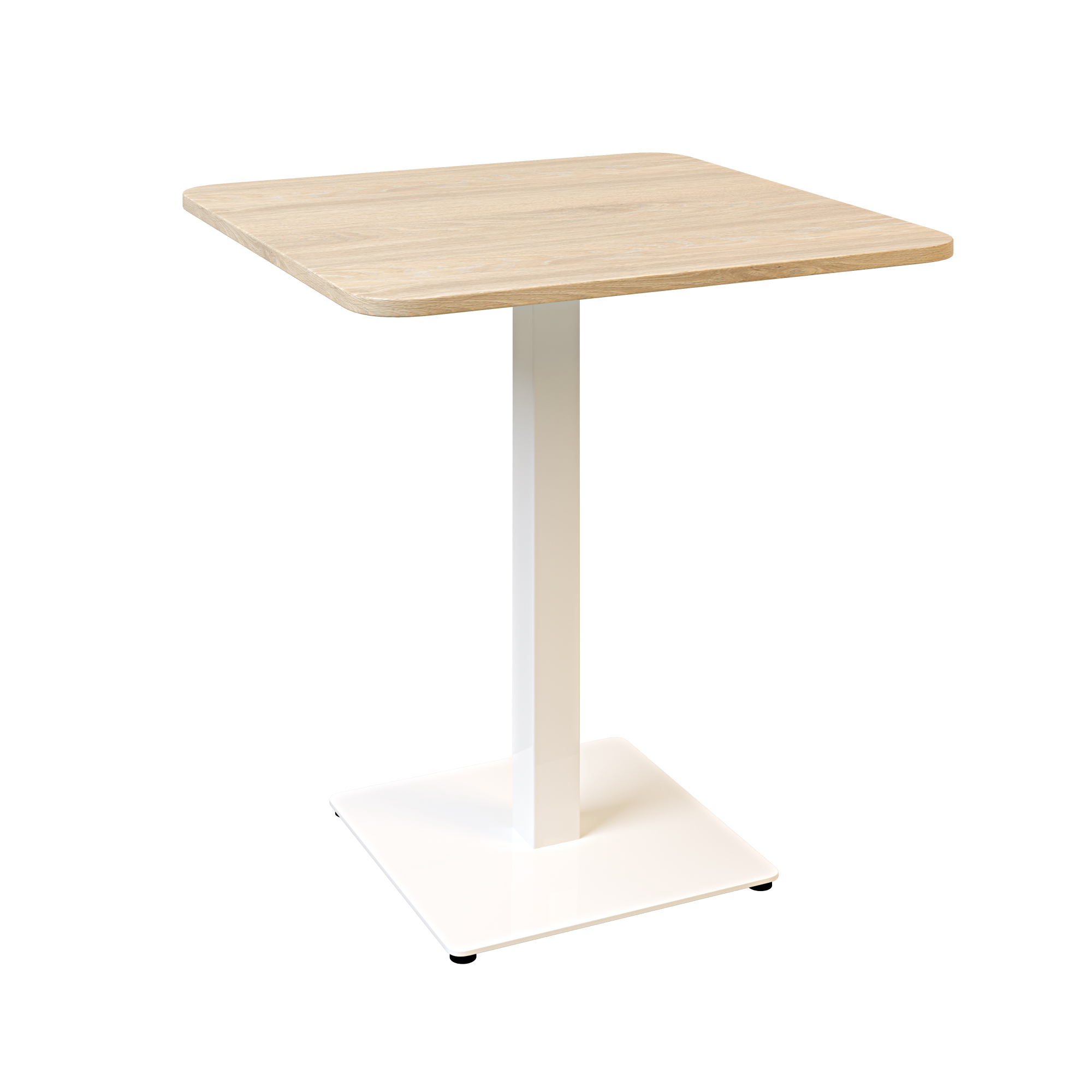 Зображення з  Стіл Lovko Tetra light soft 70 х 70 білий метал / дуб ДСП (текстура) 54059016