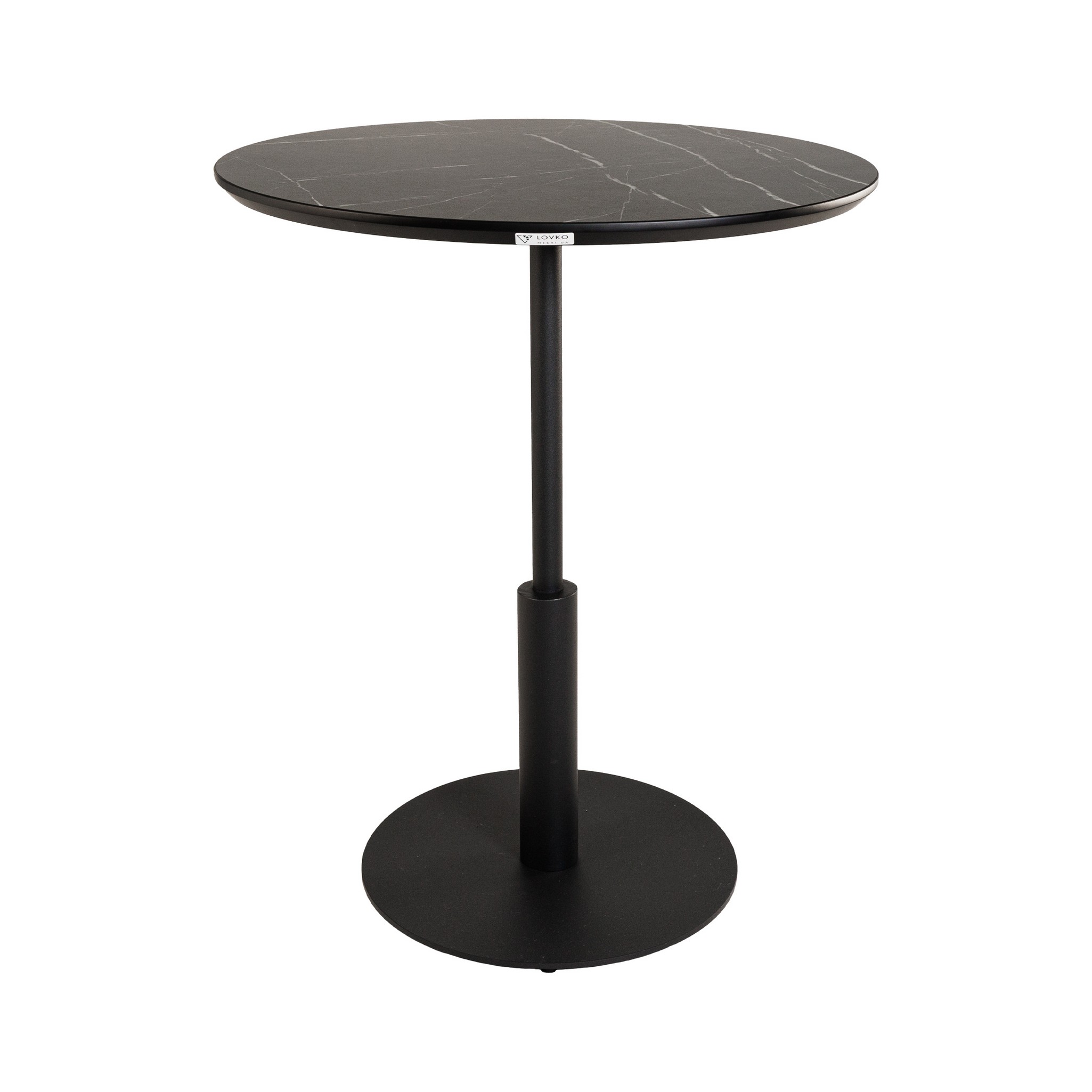 Зображення з  Стіл Ibiza round HPL d-60 Egger F206 ST9 Камінь П'єтра Гріджія чорний
