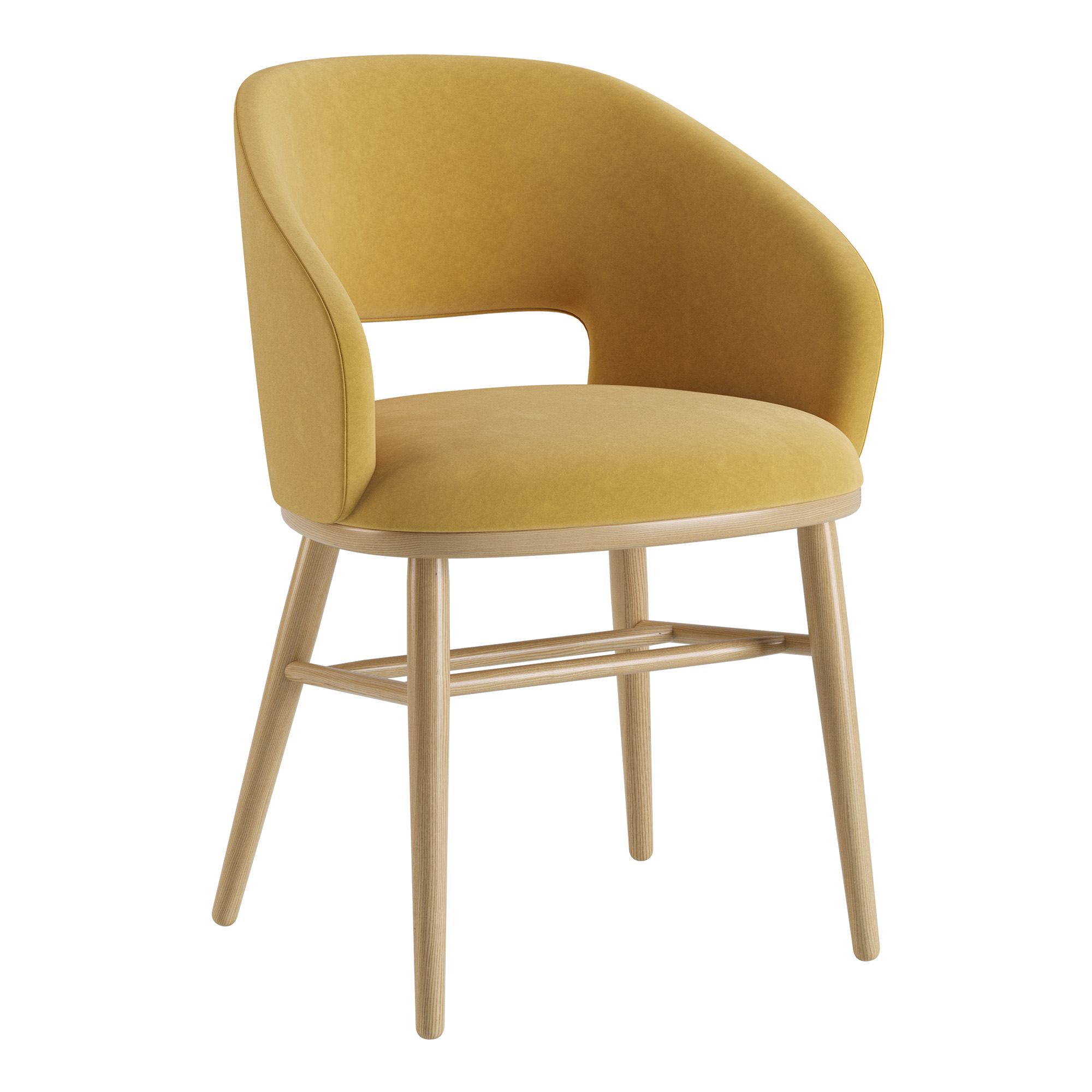 Зображення з  Стілець Dolphin натуральний ясен / Venus velvet 2936