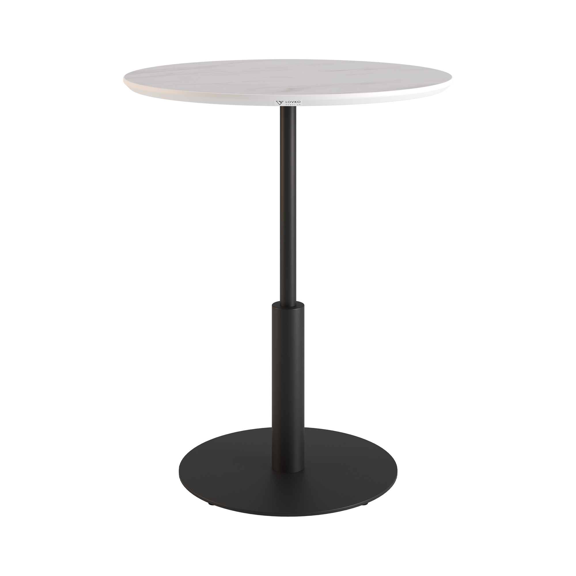 Зображення з  Стіл Ibiza round HPL d-60 Arpa 3346 Ker біла / чорна опора