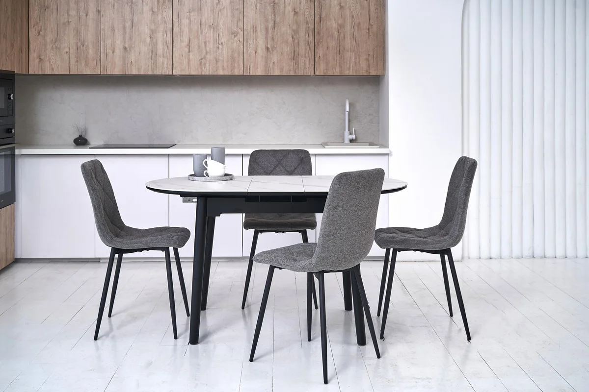 Керамічний стіл TM-85 білий мармур + чорний — фото 3