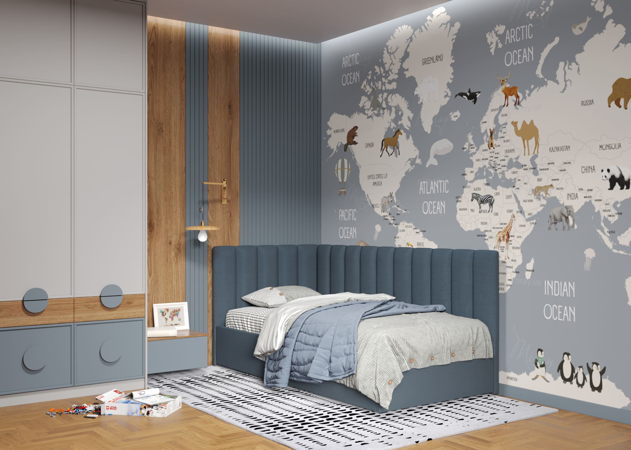 Зображення з  Ліжко кутове Preston/Престон без механізму (120х190)