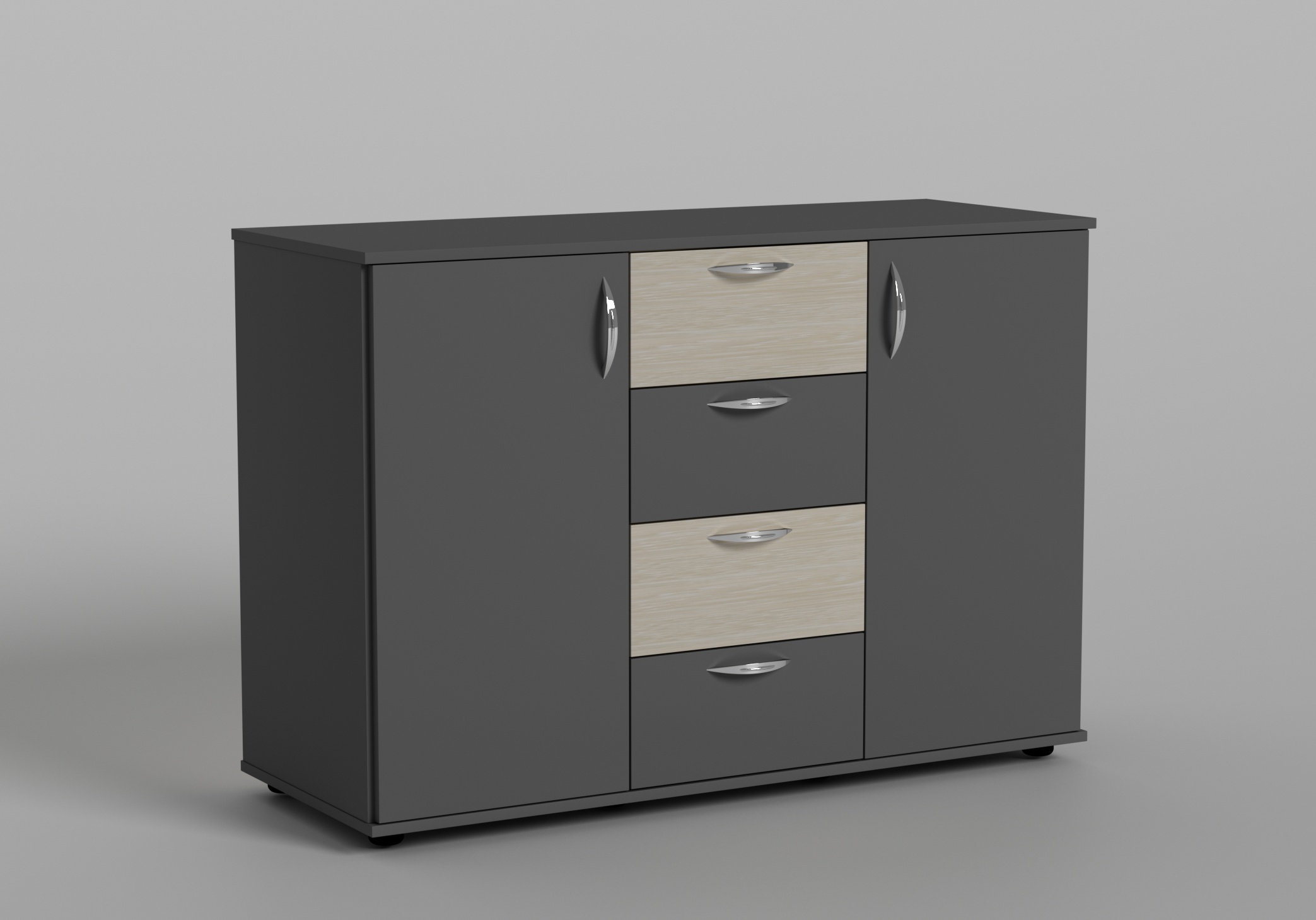 Зображення з  Комод Економ 4, Готові кольорові рішення Біле дерево