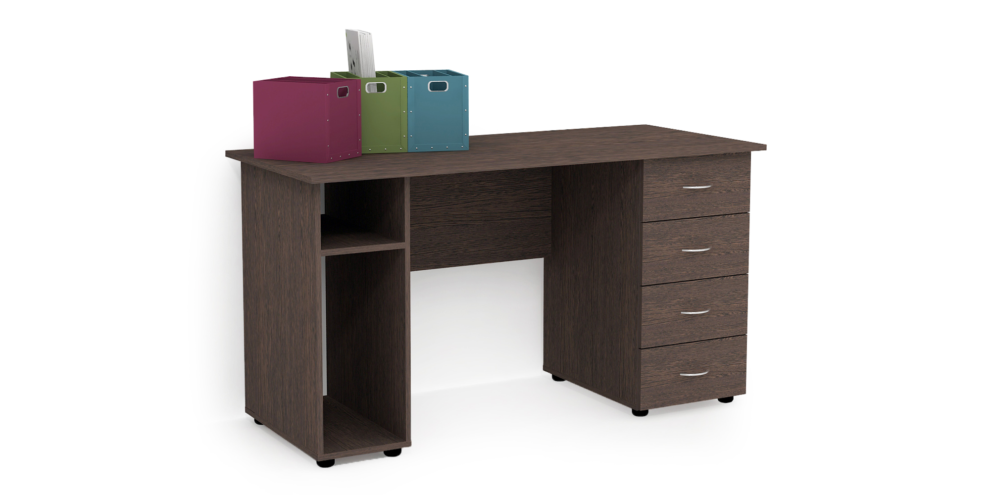 Зображення з  Стіл офісний 4, Готові кольорові рішення Дуб Експресив Бронзовий