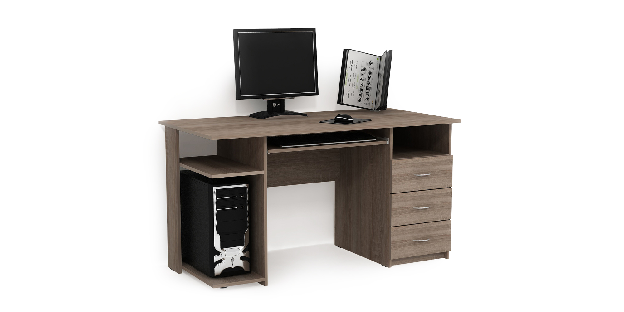 Зображення з  Стіл комп'ютерний C511, Готові кольорові рішення Біла Аляска