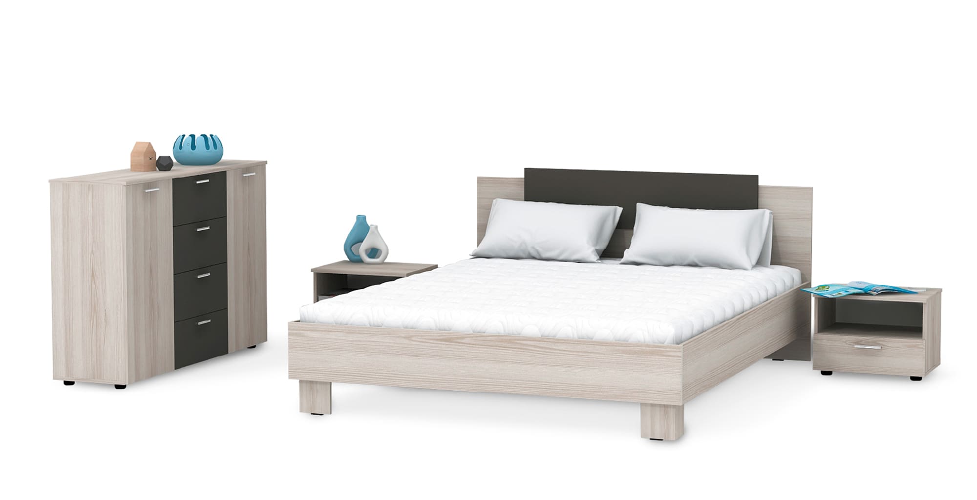 Зображення з  Спальня Fiona (Фиона) Комплект 2, Готові кольорові рішення Дуб Експресив Бронзовий