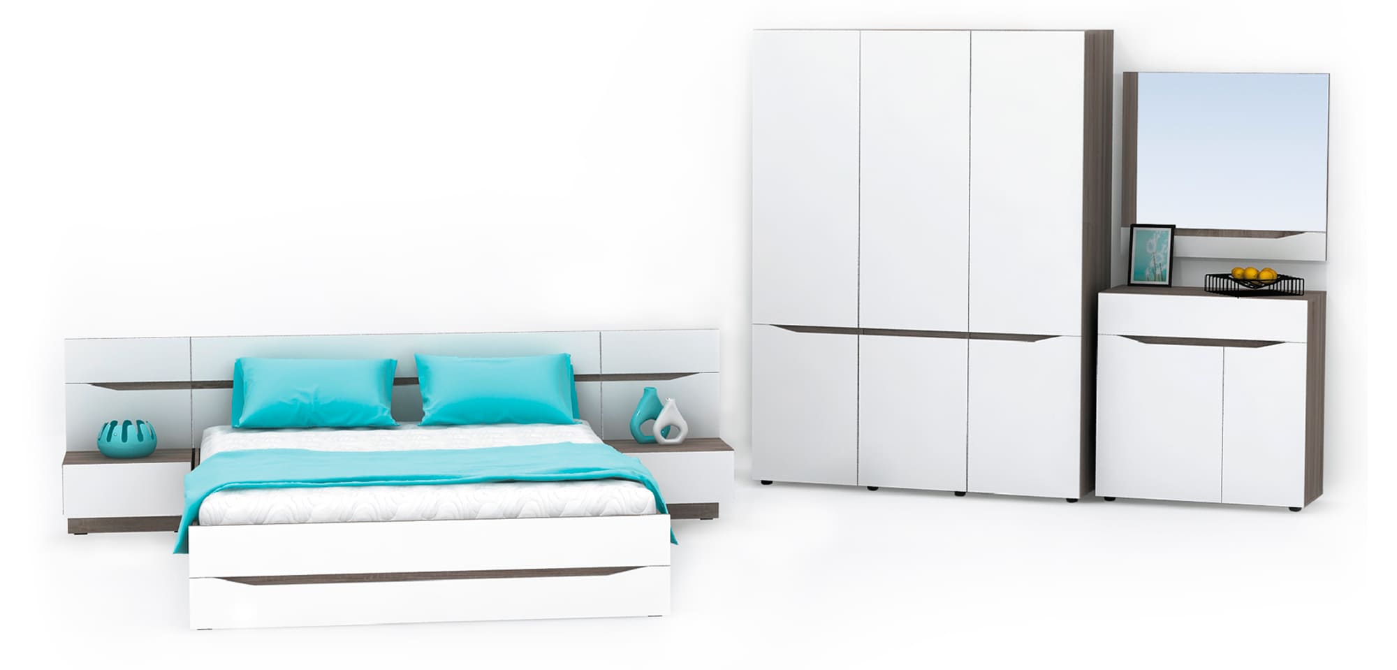 Зображення з  Спальня Beverly (Беверлі) Комплект 1, Готові кольорові рішення Дуб Крафт білий