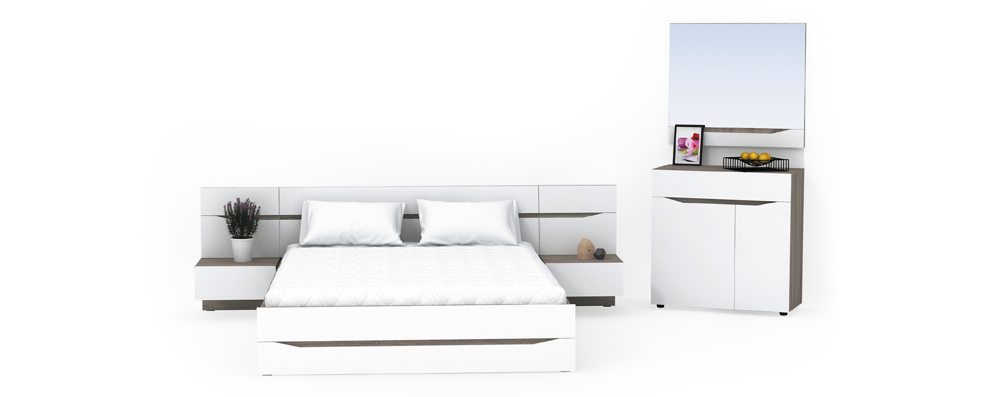 Зображення з  Спальня Beverly (Бэверли) Комплект 2, Готові кольорові рішення Дуб Крафт білий