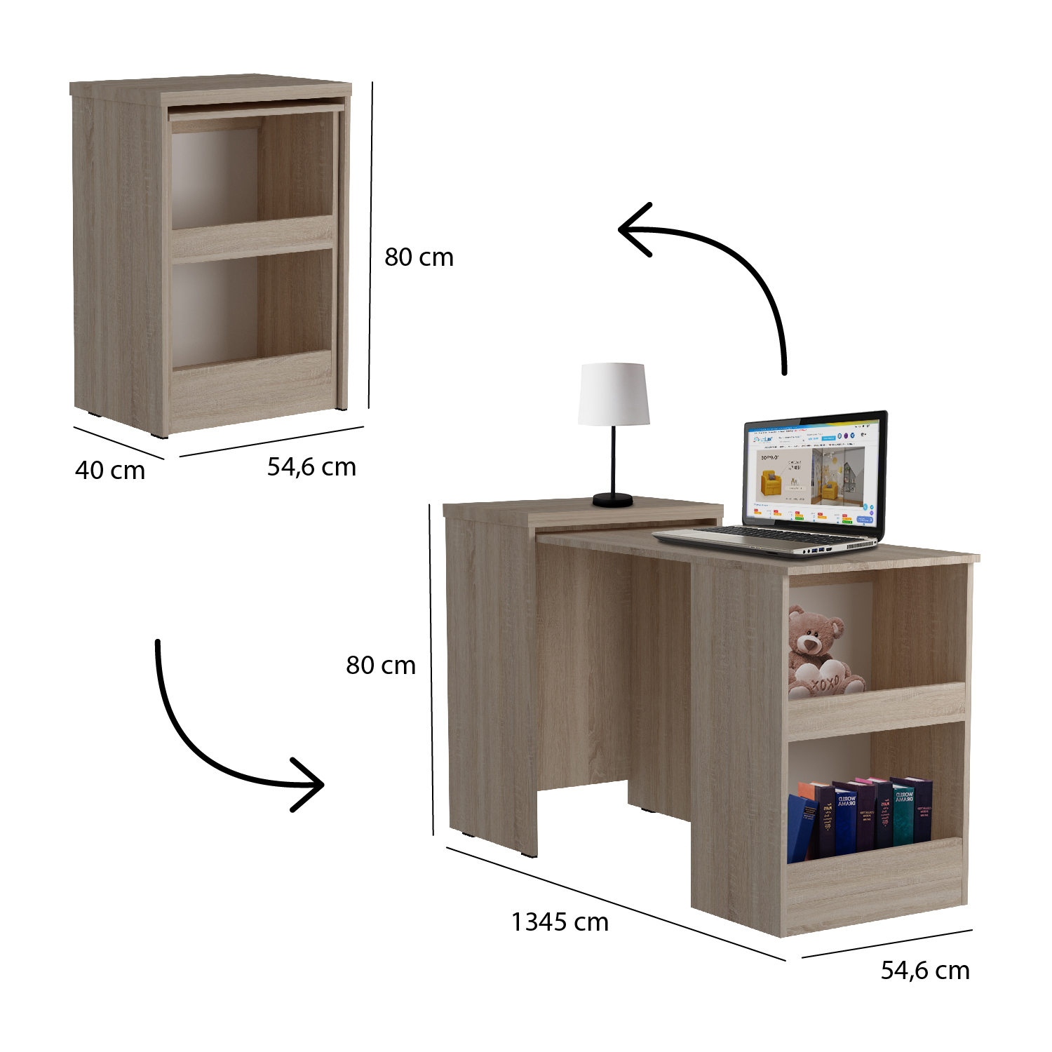 Зображення з  Стіл-трансформер Smart/Смарт 1, Готові кольорові рішення Дуб Бароко Бурштиновий