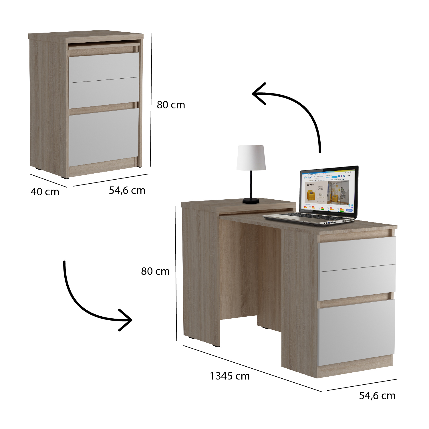 Зображення з  Стіл-трансформер Smart/Смарт 6, Готові кольорові рішення Дуб Бароко Рістретто