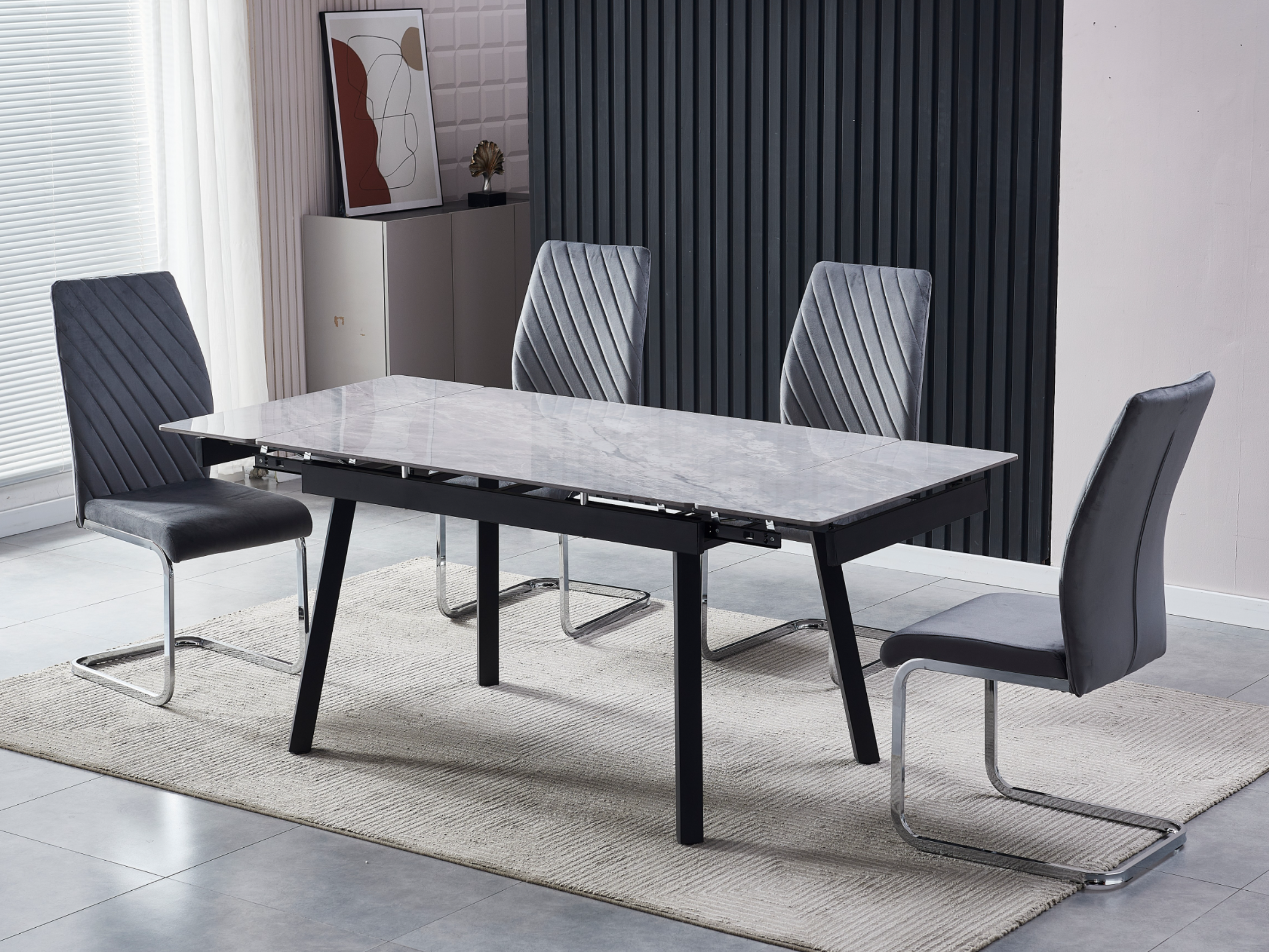 Зображення з  Керамічний стіл TM-88-1 ребекка грей + чорний