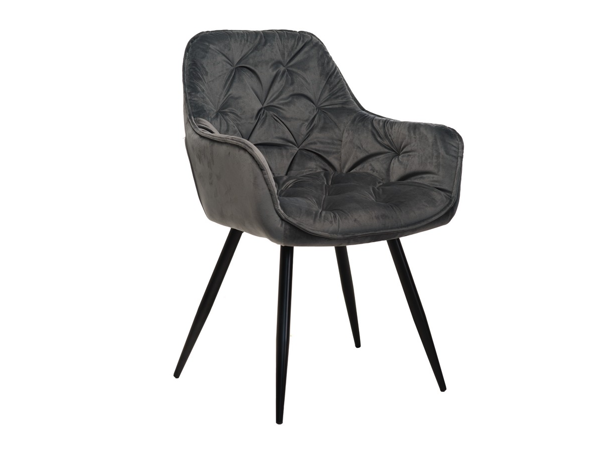 Зображення з  Стілець M-65 сірий велюр + чорний