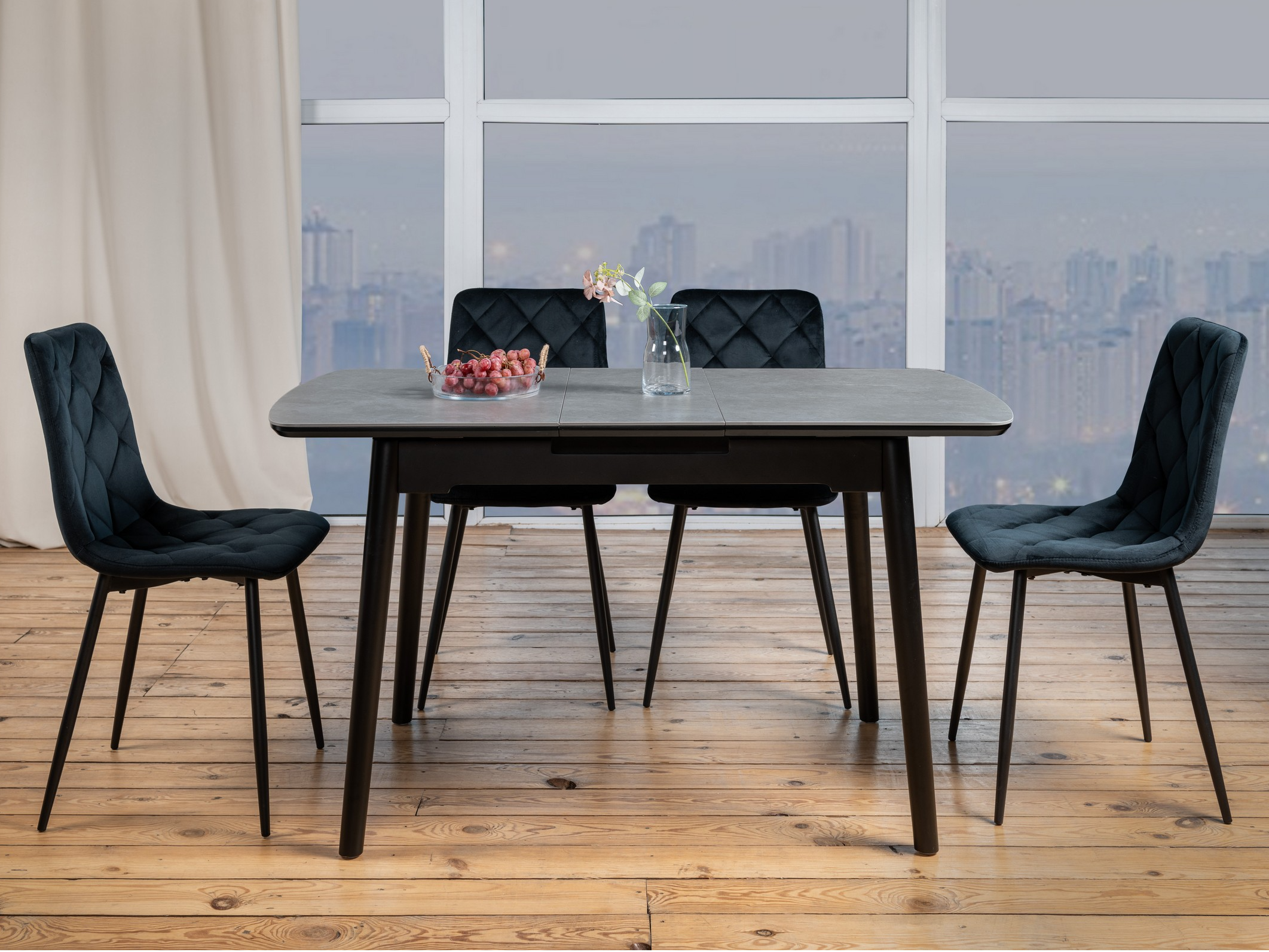 Зображення з  Керамічний стіл TM-87 гріджіо латте + чорний