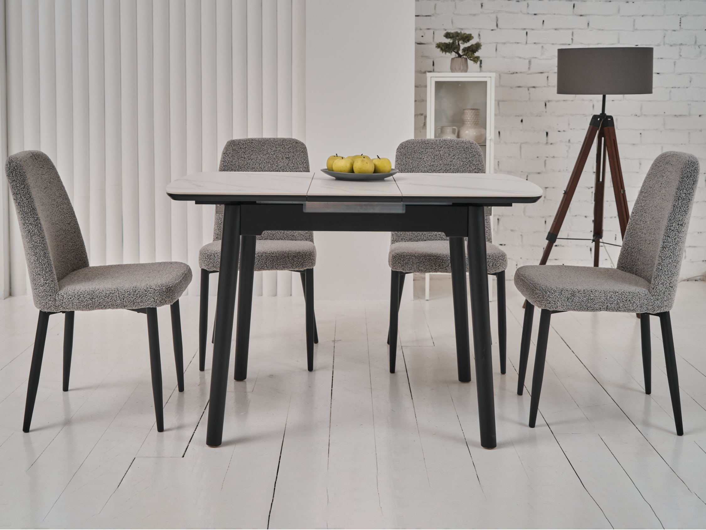 Зображення з  Керамічний стіл TM-87-1 білий мармур + чорний