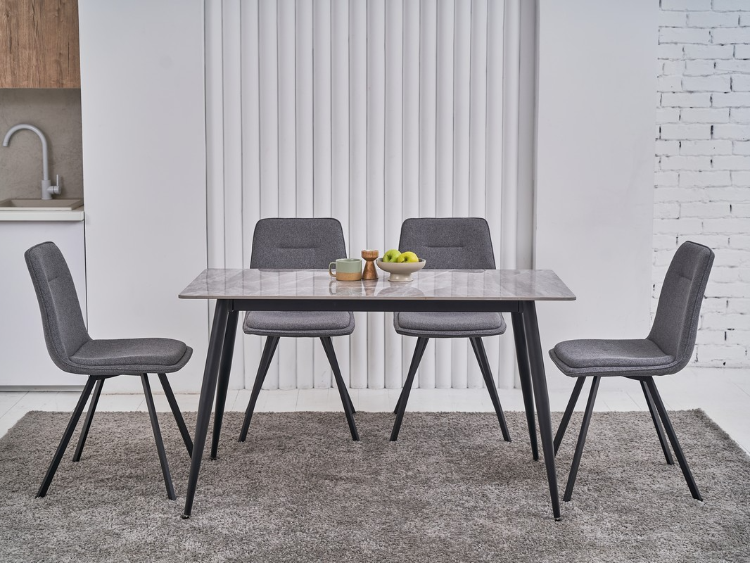 Зображення з  Обідній керамічний стіл TM-100 калакатта грей + чорний