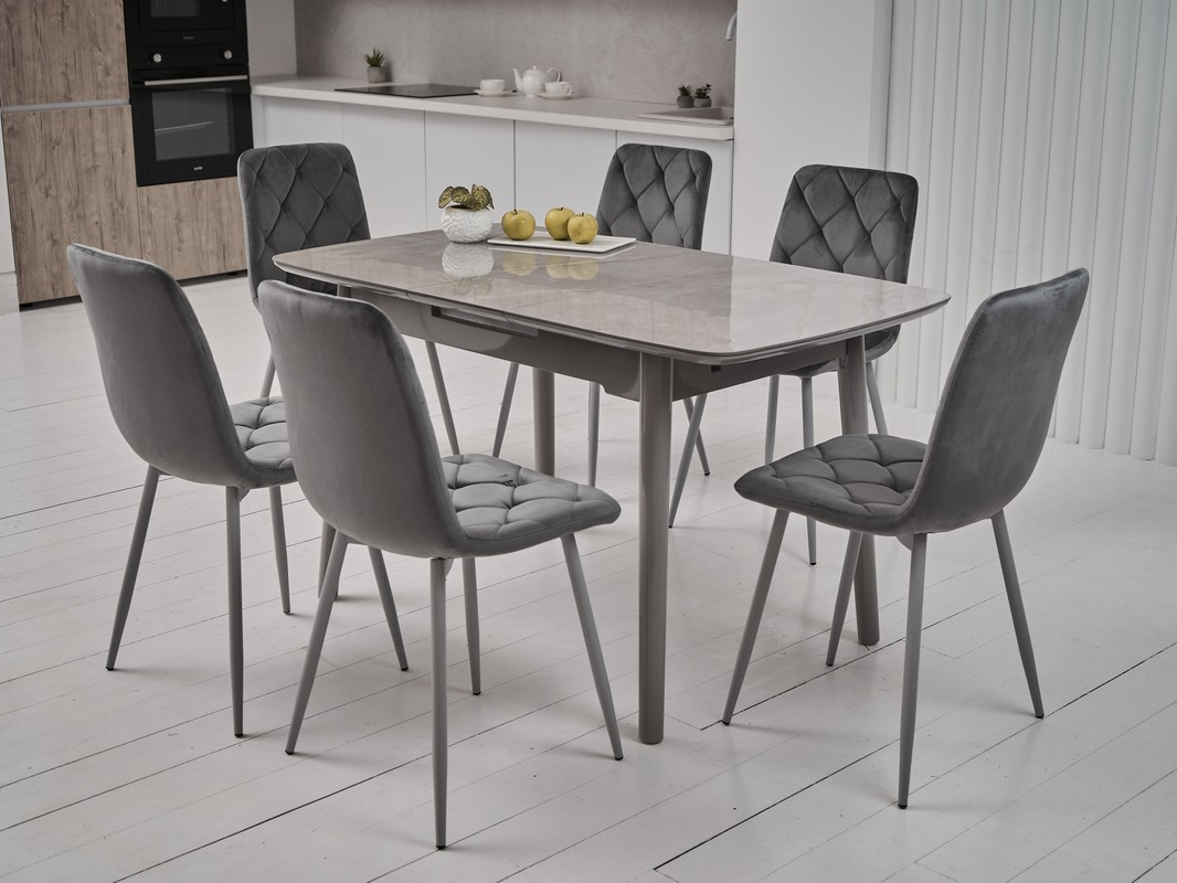 Зображення з  Керамічний стіл TM-84 калакатта мармур (сіра кераміка) + сірий